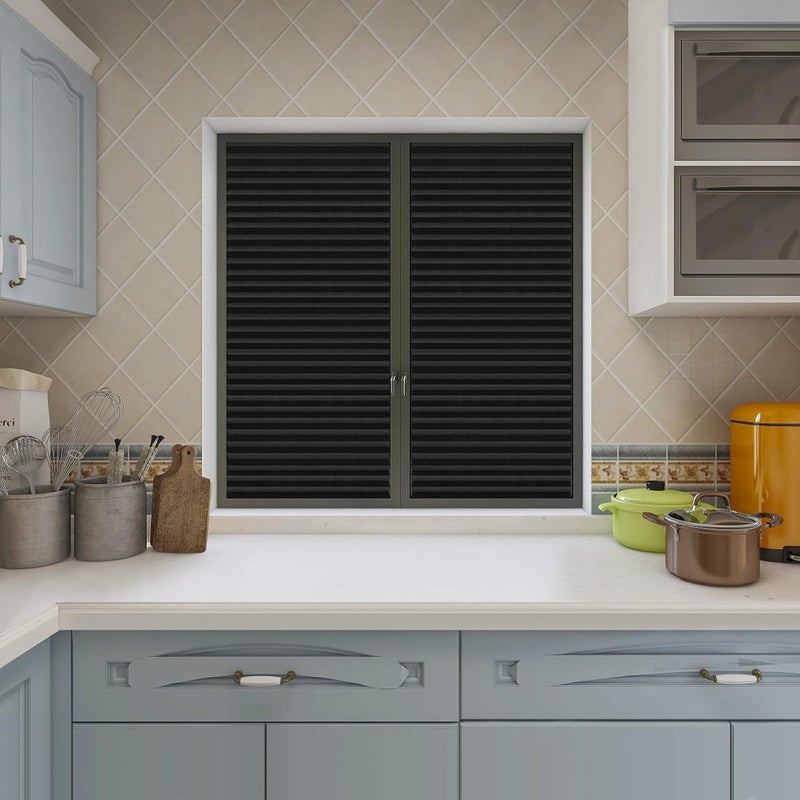 MALOKI Window Shades No Drill Temporary Blinds Cordless No Tools Adhesive Pleated Blackout Blinds Room Darkening Paper Shades for Office,Living Room,Bedroom - Image 4